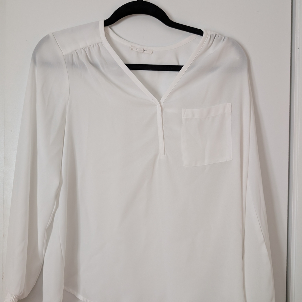 Pleione Cream Blouse with Pocket Detail